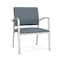 Lesro Newport Wide Guest Chair Metal Frame, Silver, RF Serene Upholstery NP1201 - alternate 1